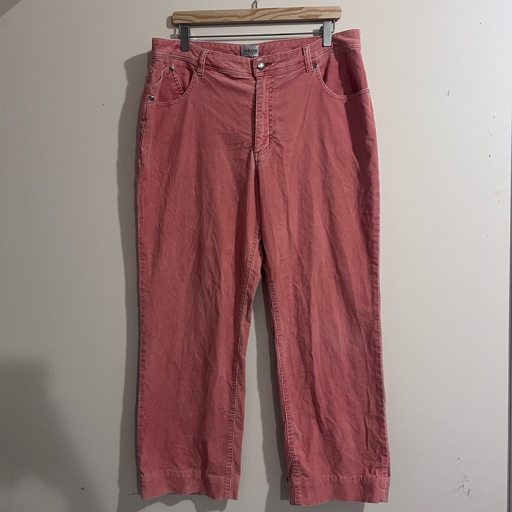 Chico's corduroy Women's Cropped Pants in Salmon